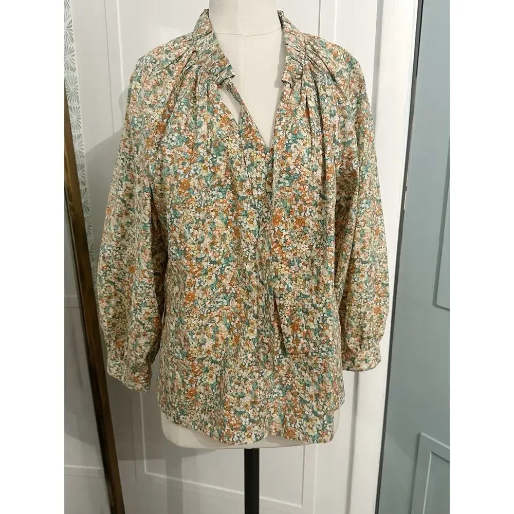 RAILS Amal Floral Blouse Small Long Sleeve Multi Top - Picture 9 of 13